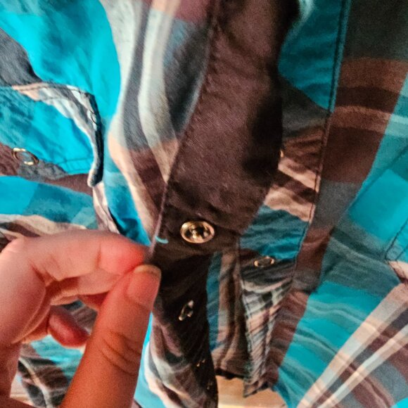 ❤️ GUC Men's Size Large Blue Plaid Eighty Eight Button Up Shirt - Picture 3 of 8